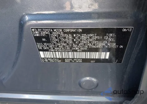 2013 Toyota Rav4 Le z USA, uszkodzony, nr VIN JTMBFREV8DD026943